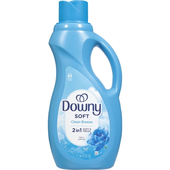 Downy Soft, 2 in 1 Soft and Fresh Liquid Fabric Softener, Clean Breeze, 44 fl oz, 60 Loads, Fabric Conditioner Liquid provides softness and freshness for fabrics