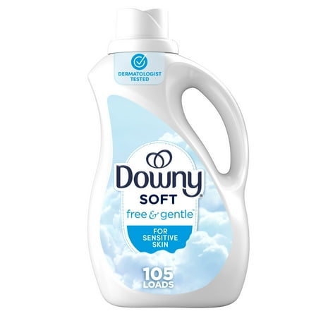 Downy Free & Gentle Fabric Softener, 77 fl oz, 105 Loads, Hypoallergenic