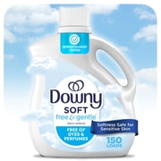 Downy Free & Gentle Fabric Softener and Conditioner, Hypoallergenic, 111 fl oz, 150 Loads