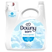Downy Free & Gentle Fabric Softener and Conditioner, Hypoallergenic, 140 fl oz, 190 Loads