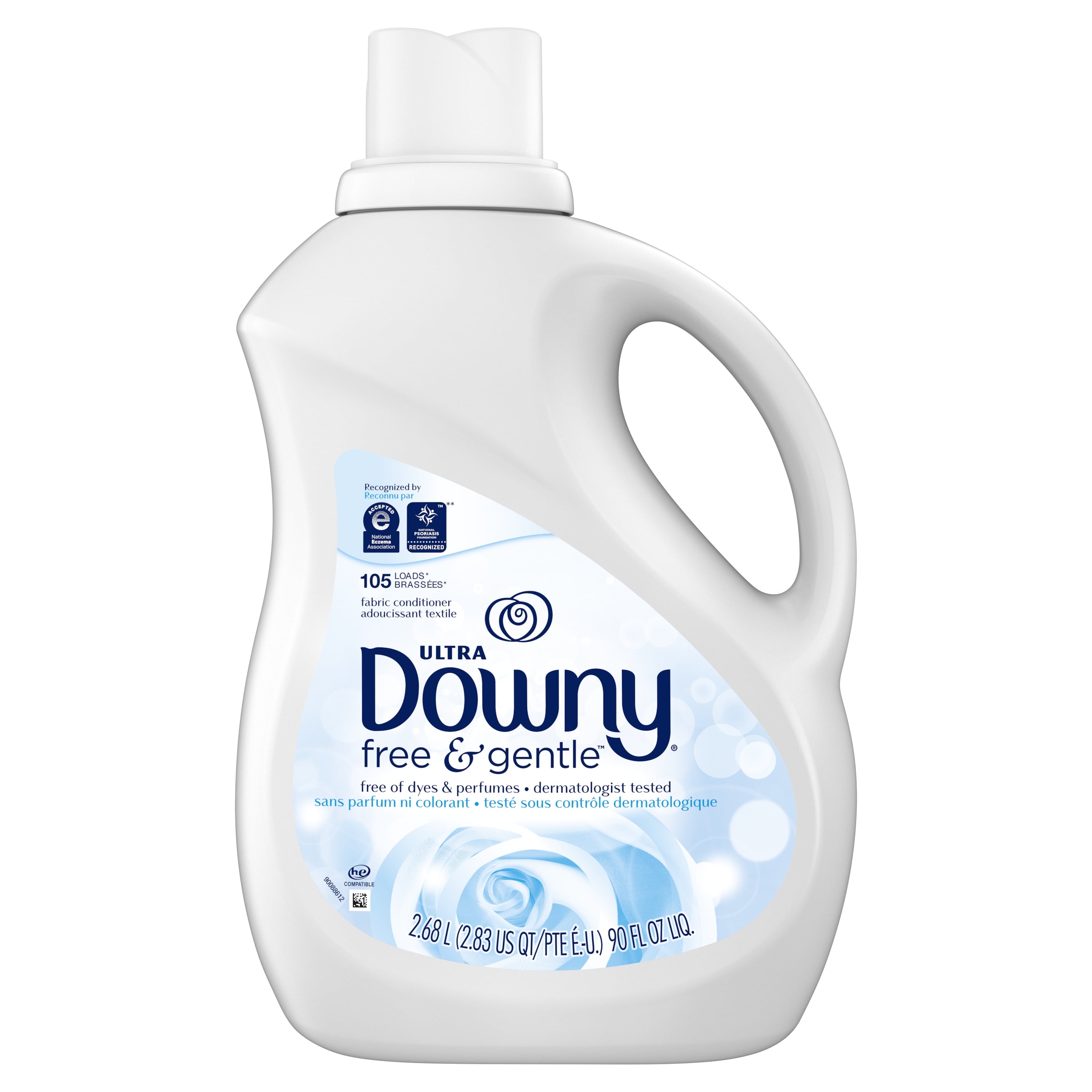 Downy Free and Gentle, 105 Loads Liquid Fabric Softener, 90 fl oz