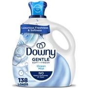 Downy Gentle Soft + Fresh Liquid Fabric Softener, Ocean Mist Scent, 93 fl oz, 138 Loads