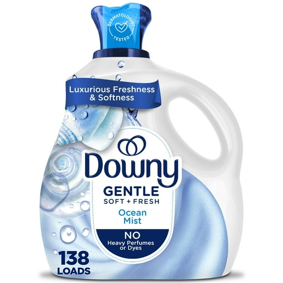 Downy Gentle Soft + Fresh Liquid Fabric Softener, Ocean Mist Scent, 93 fl oz, 138 Loads