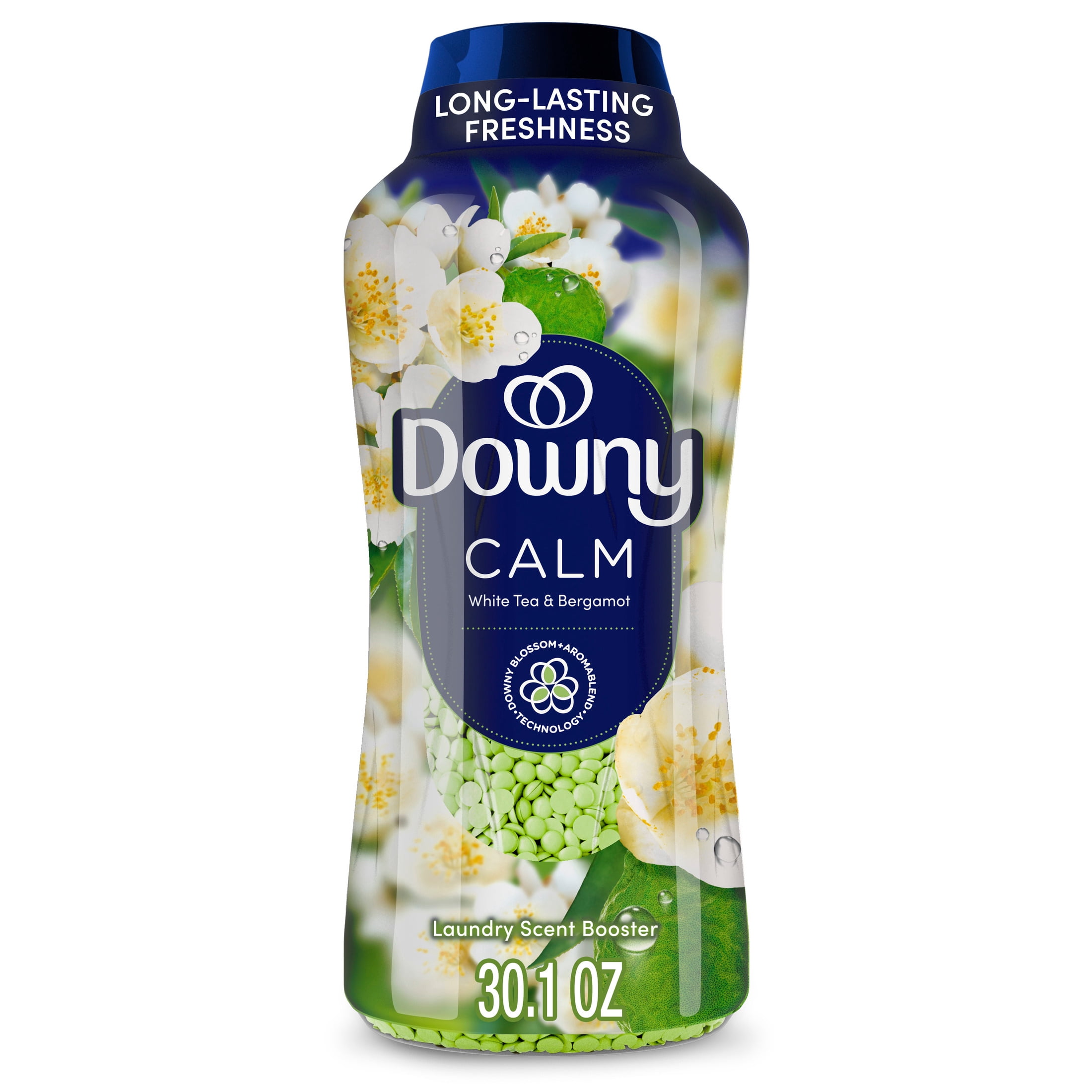 Downy Calm In-Wash Laundry Scent Booster Beads, Soothing White Tea and Bergamot scent, 30.1 oz