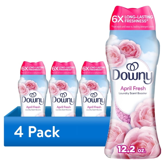 (4 pack) Downy In-Wash Scent Booster Laundry Beads, April Fresh, 12.2 oz