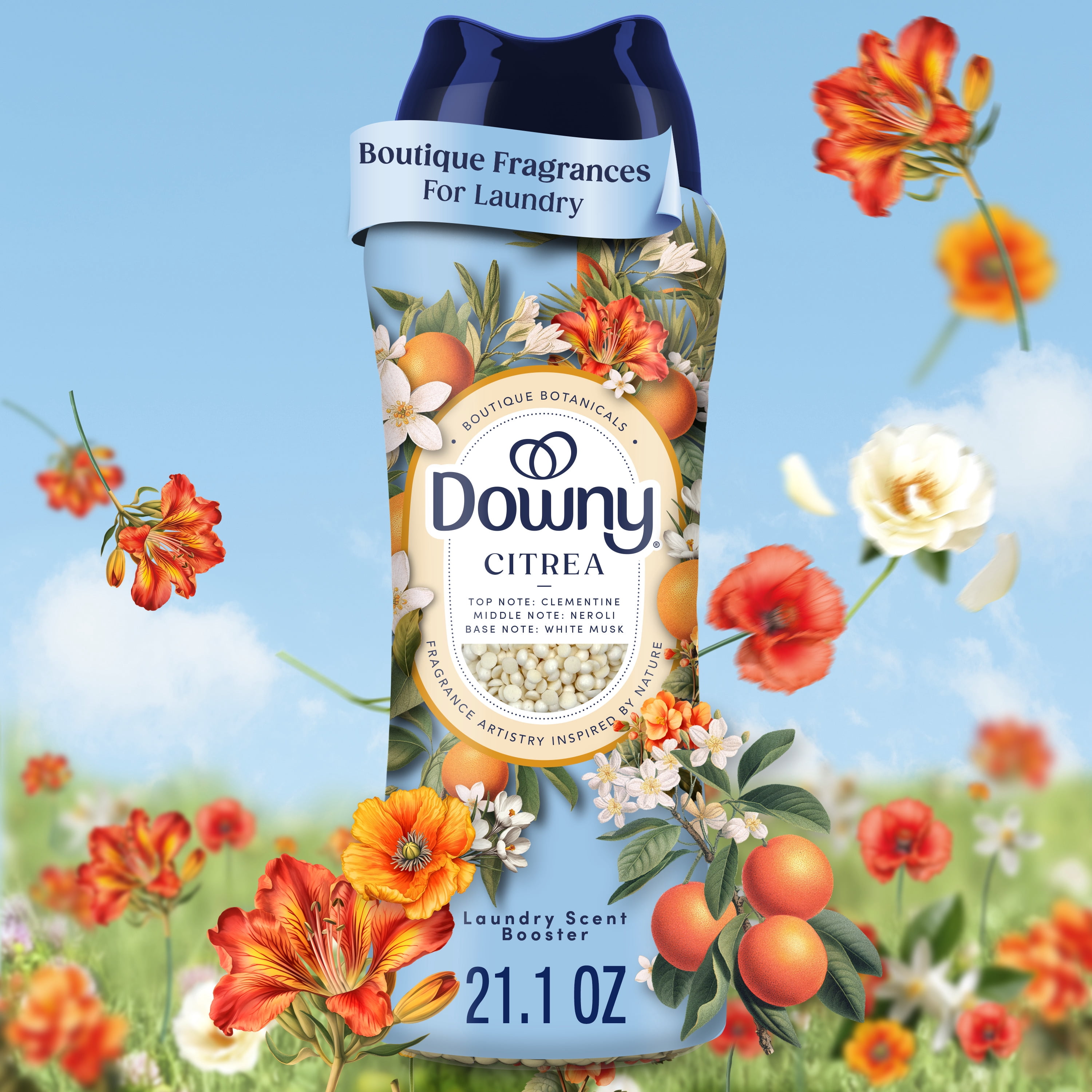 Downy Laundry Scent Beads Boutique Botanicals In-Wash Scent Booster, Citrea Scent, 21.1 oz