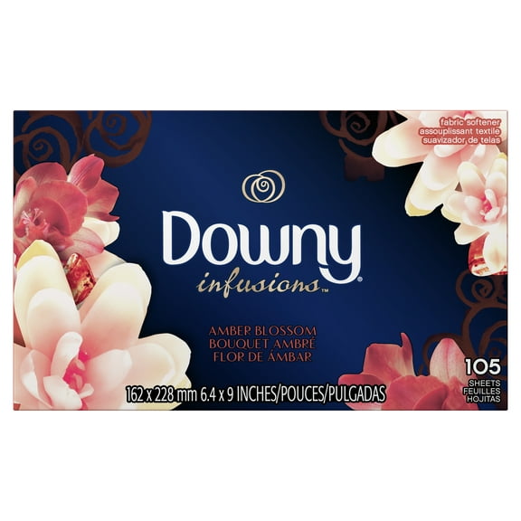 Downy Infusions Bliss Dryer Sheets, Sparkling Amber & Rose, 105 Count