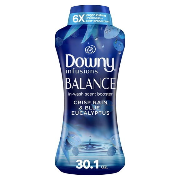 Downy Infusions In-Wash Laundry Scent Booster Beads, BALANCE, Crisp Rain and Blue Eucalyptus Scent, 30.1 oz