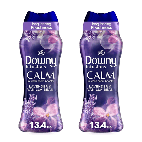 Downy Infusions In-Wash Laundry Scent Booster Beads, Calm, Soothing Lavender and Vanilla Bean, 13.4 oz (2 Pack)