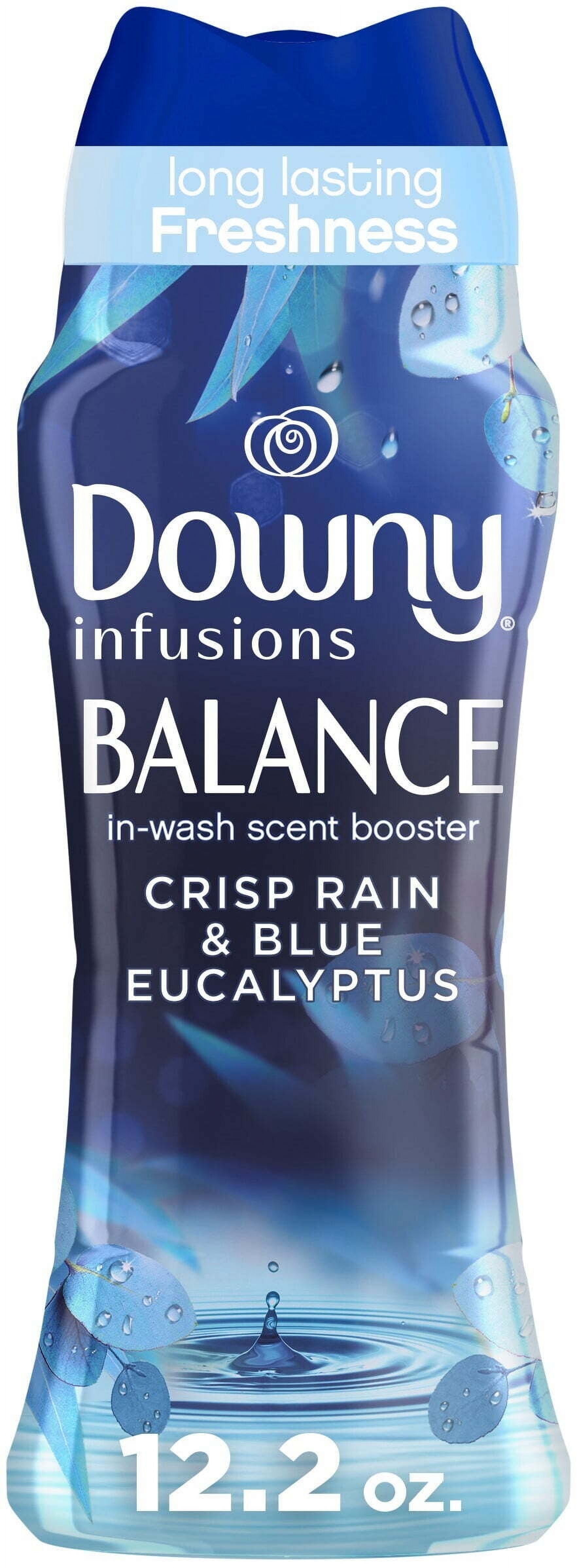 Downy Laundry Scent Beads, In-Wash Scent Booster, Infusions Crisp Rain & Blue Eucalyptus Scent, 12.2 oz