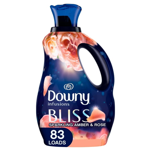 Downy Infusions Liquid Laundry Fabric Softener, Bliss, Sparkling Amber & Rose Scent, 83 Loads, 56 fl oz