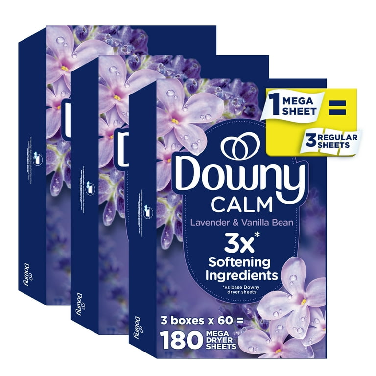 Downy Fabric Softener Dryer Sheets, Calm Lavender Vanilla Bean