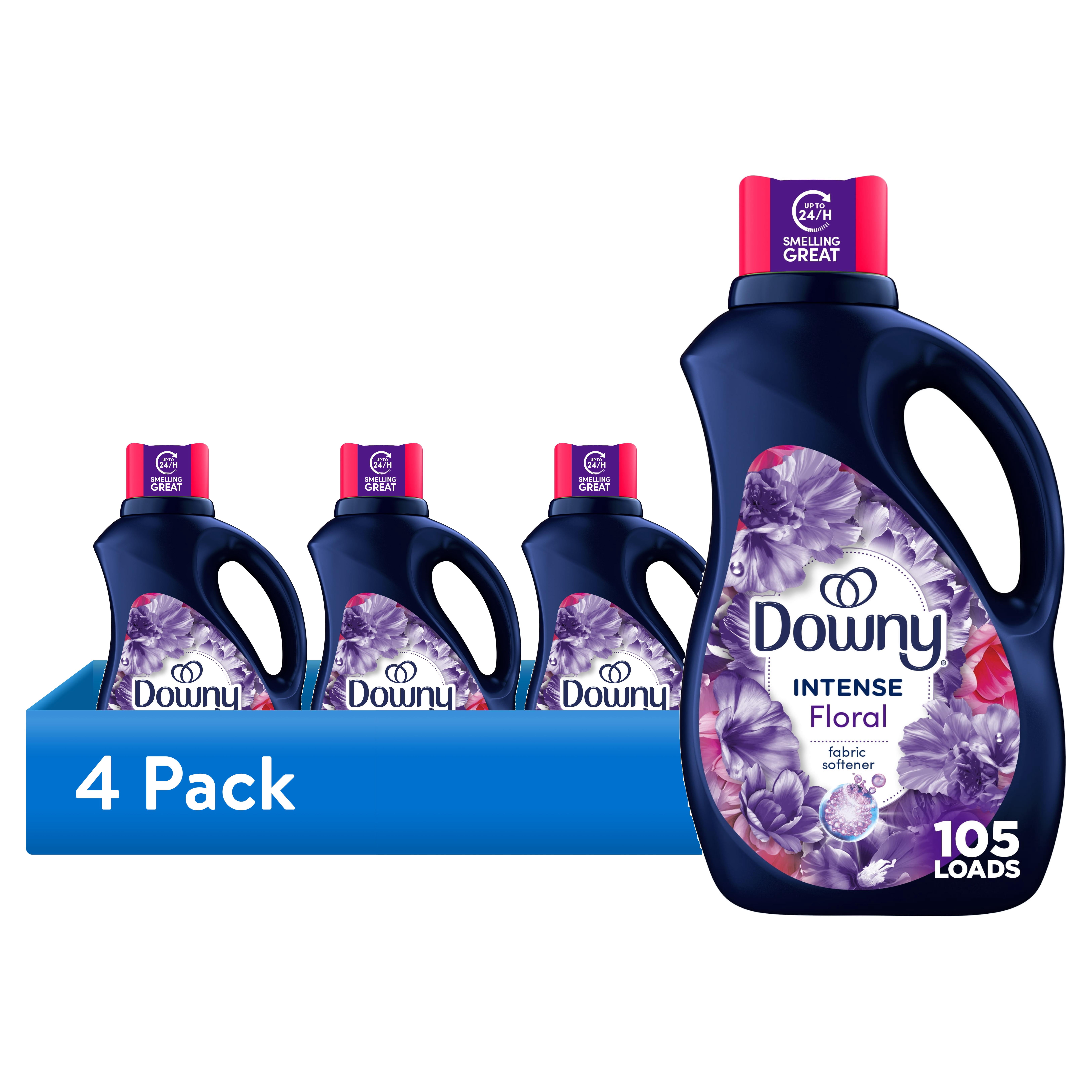 (4 pack) Downy Intense Liquid Fabric Softener and Conditioner, Floral Scent, 77 fl oz, 105 Loads