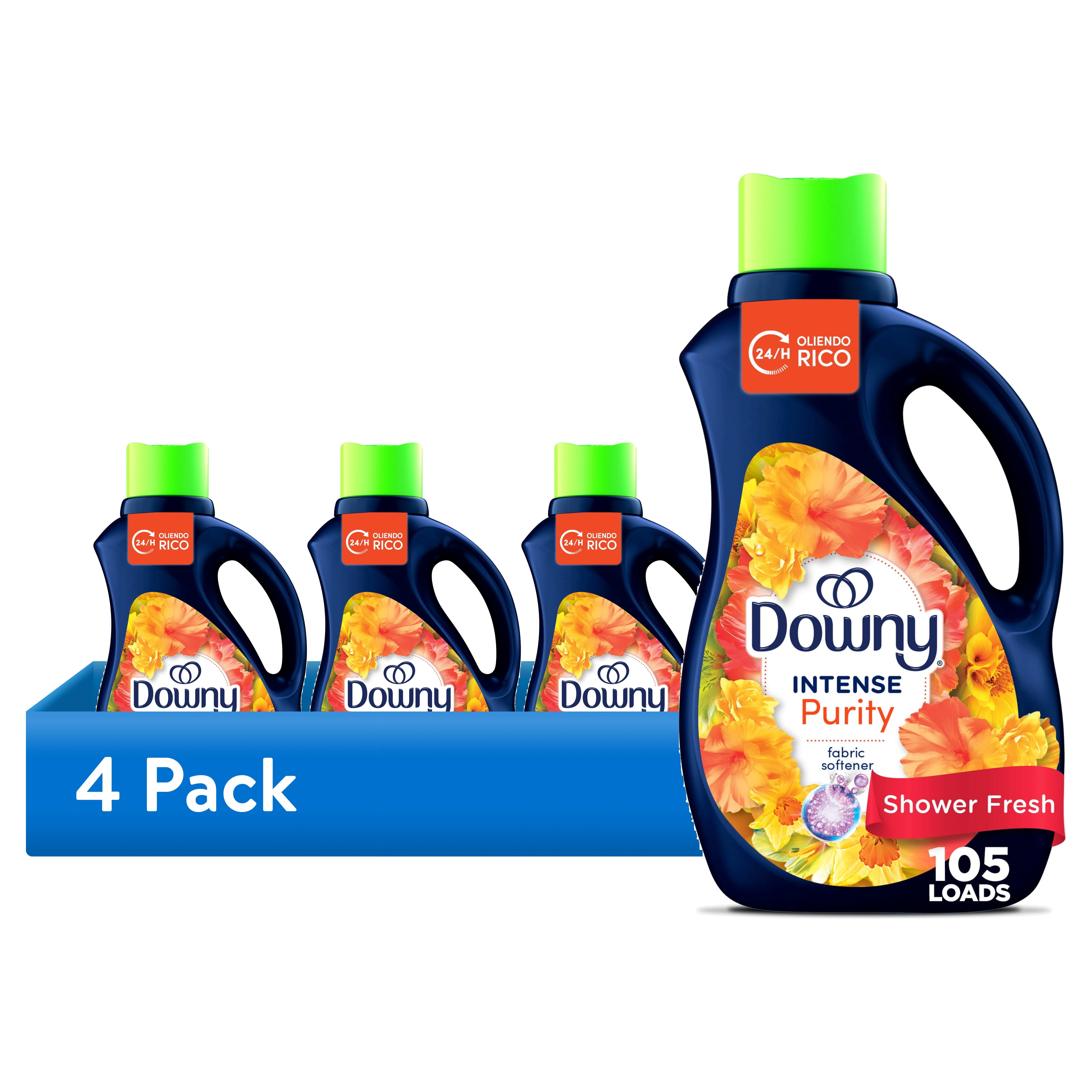 (4 pack) Downy Intense Fabric Softener Liquid, Purity Scent, 77 fl oz, 105 Loads