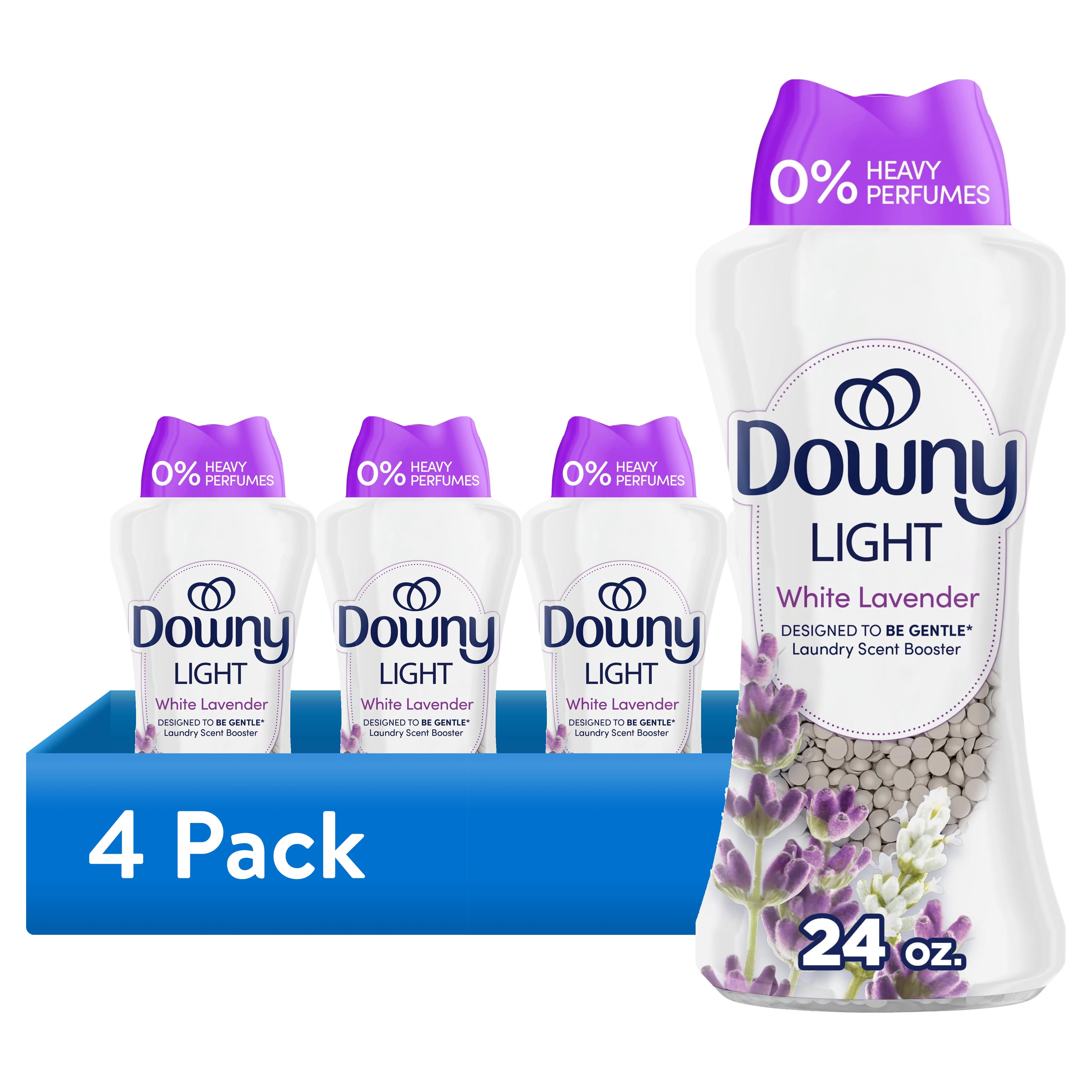 (4 pack) Downy Laundry Scent Beads, Light In-Wash Scent Booster, No Heavy Perfumes, White Lavender Scent, 24 oz