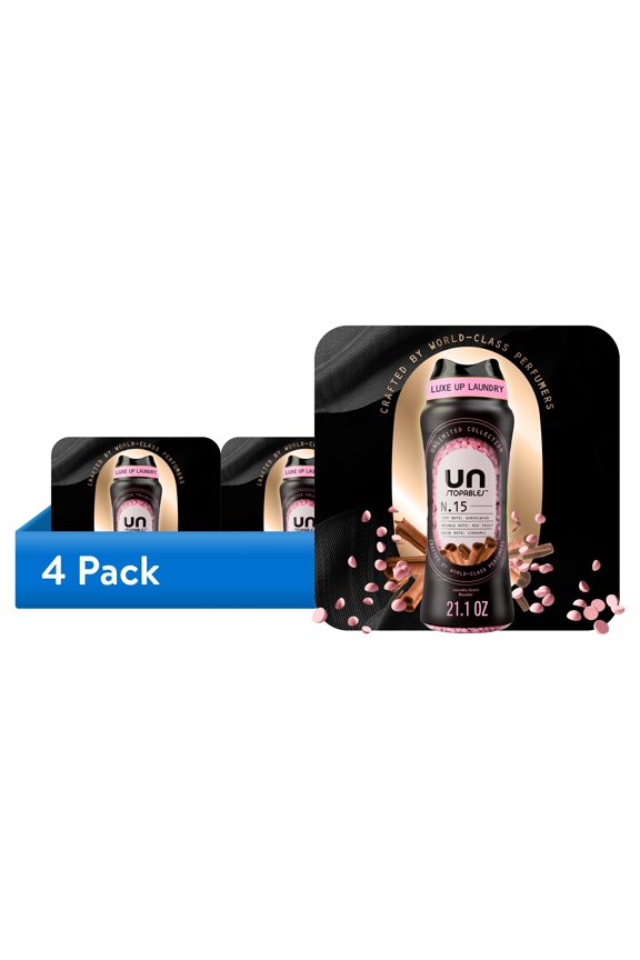 (4 pack) Downy Laundry Scent Beads, Unstopables Unlimited Collection, In-Wash Scent Booster, N.15 Scent, 21.1 oz