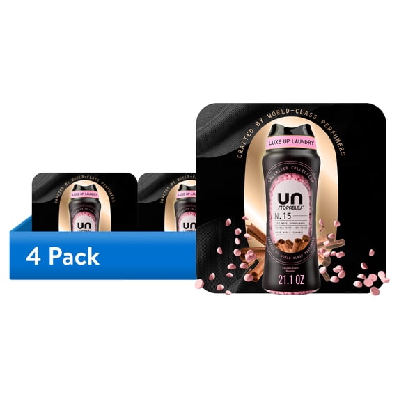 (4 pack) Downy Laundry Scent Beads, Unstopables Unlimited Collection, In-Wash Scent Booster, N.15 Scent, 21.1 oz