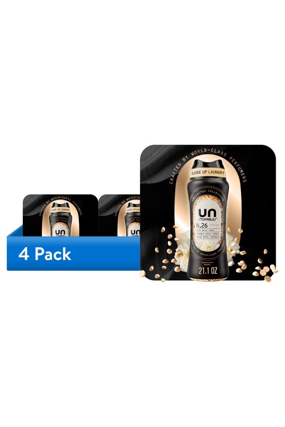 (4 pack) Downy Laundry Scent Beads, Unstopables Unlimited Collection, In-Wash Scent Booster, N.26 Scent, 21.1 oz