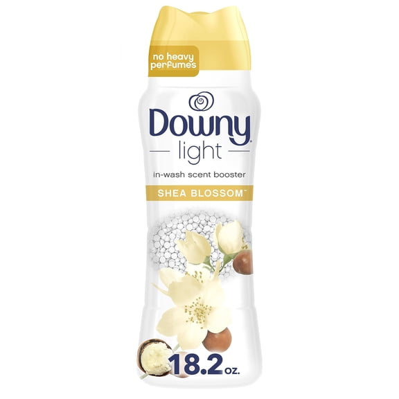 Downy Light Laundry Scent Booster Beads For Washer, Shea Blossom, 18.2 Oz, With No Heavy Perfumes