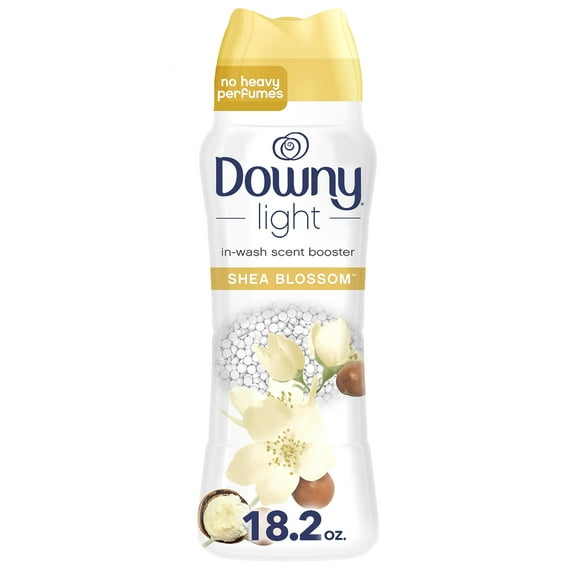 Downy Light Laundry Scent Booster Beads For Washer, Shea Blossom, 18.2 Oz, With No Heavy Perfumes