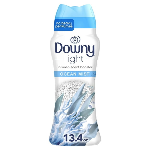 Downy Light Laundry Scent Booster Beads for Washer, Ocean Mist, 13.4 oz, with No Heavy Perfumes