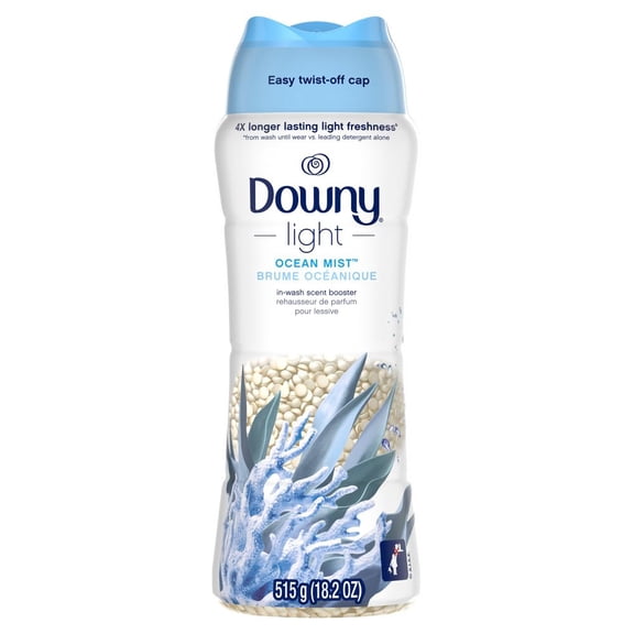 Downy Light Laundry Scent Booster Beads for Washer, Ocean Mist, 18.2 oz, with No Heavy Perfumes (Pack of 32)