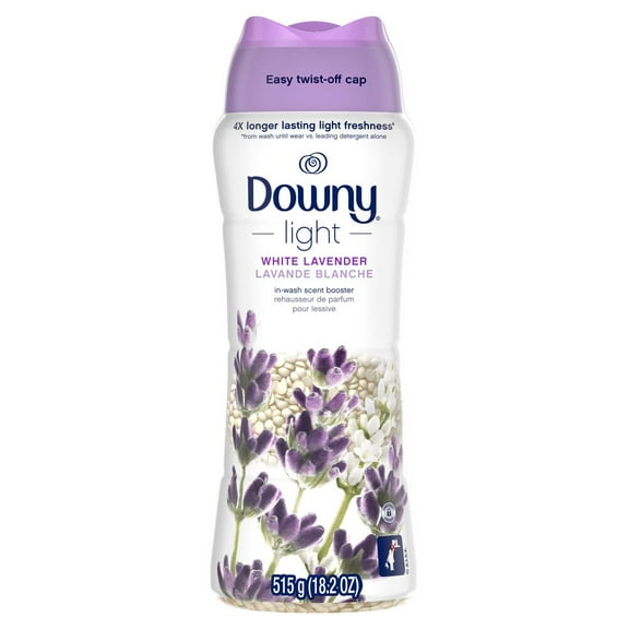 Downy Light Laundry Scent Booster Beads for Washer, White Lavender, 18.2 oz, with No Heavy Perfumes (Pack of 12)