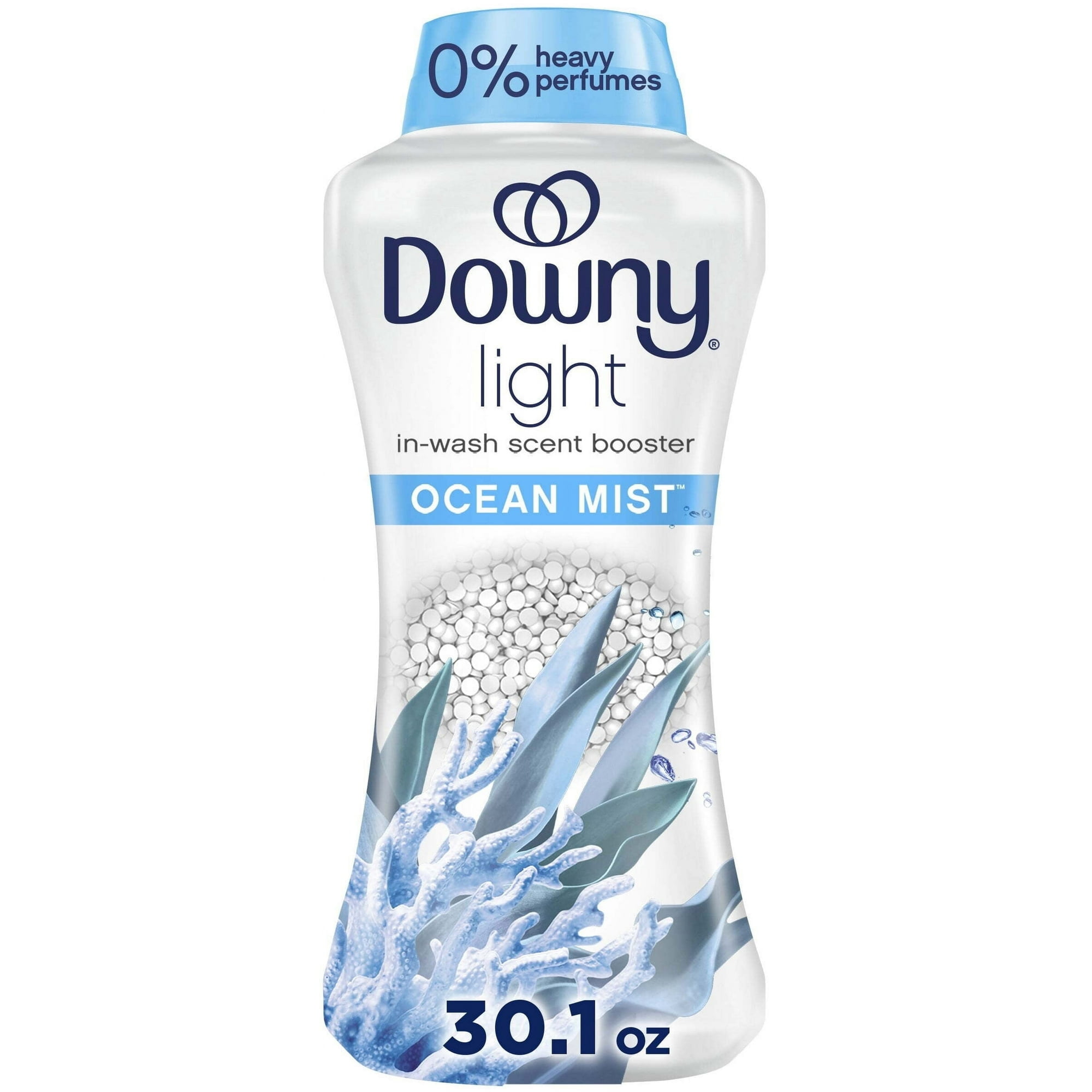 Downy Light Laundry Scent Booster Beads with No Heavy Perfumes, Ocean Mist Scent, 30.1 oz (4 Pack)