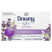 Downy Light Mega Dryer Sheets, White Lavender, 80 Count