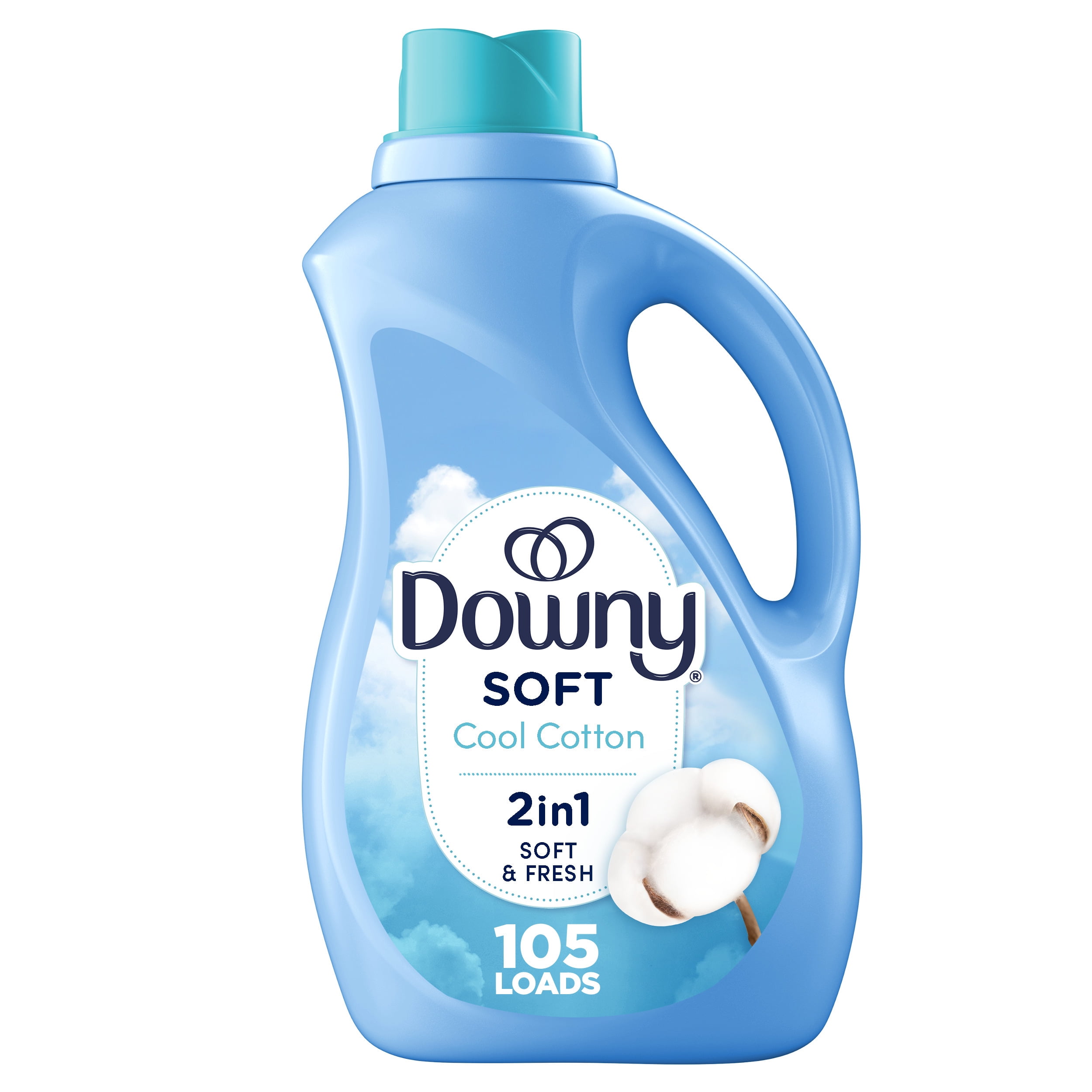 Downy Liquid Fabric Softener, Cool Cotton Scent, 77 fl oz, 105 Loads