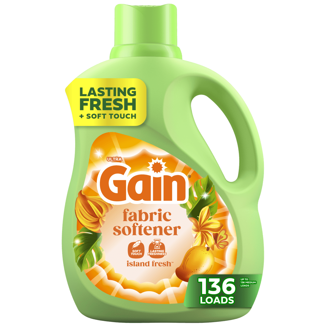 Downy Liquid Fabric Softener and Conditioner, Island Fresh Scent, 100 fl oz, 136 Loads