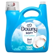 Downy Liquid Laundry Fabric Softener and Conditioner, Cool Cotton Scent, 140 fl oz, 190 Loads