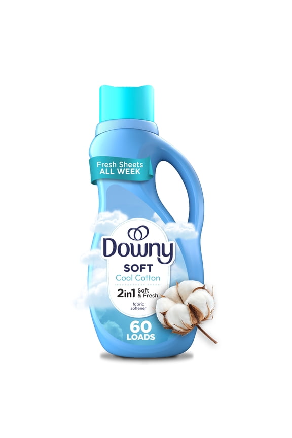 Liquid Laundry Fabric Softener and Conditioner, Cool Cotton Scent, 44 fl oz, 60 Loads