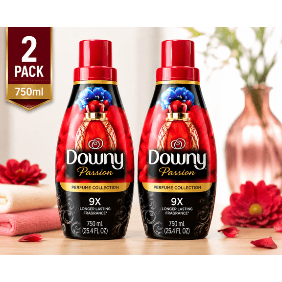 Downy Perfume Collection Fabric Softener, Passion, 750 mL, 2 Pack