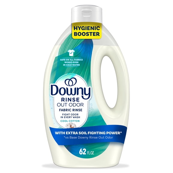 Downy Rinse Out Odor Laundry Rinse, Tackles Tough Odors and Refreshes, Cool Cotton Scent, 62 fl oz