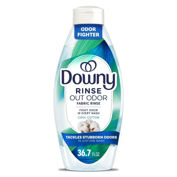 Downy Rinse Out Odor Laundry Rinse, Tackles Tough Odors and Refreshes, Cool Cotton Scent, 36.7 fl oz