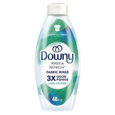 Downy Fabric Rinse Laundry Odor Remover and Softener, Cool Cotton Scent, 48 fl oz