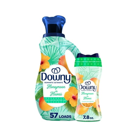 Downy Getaways Collection Fabric Softener & Laundry Scent Booster Beads Bundle in the Honeymoon in Hawaii Scent