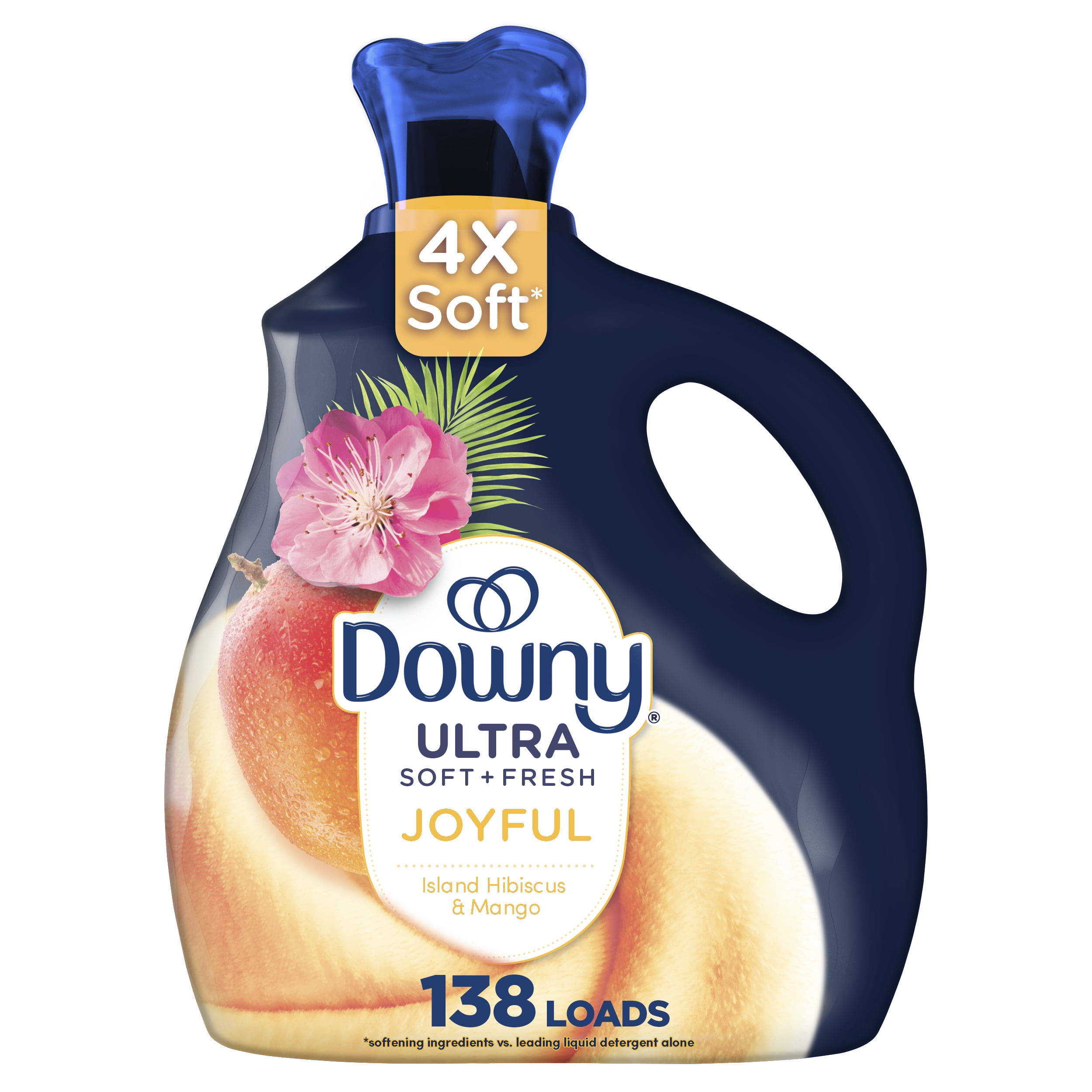 Downy Ultra Soft Liquid Fabric Softener and Conditioner, Island Hibiscus and Mango Scent, 93 fl oz, 138 Loads