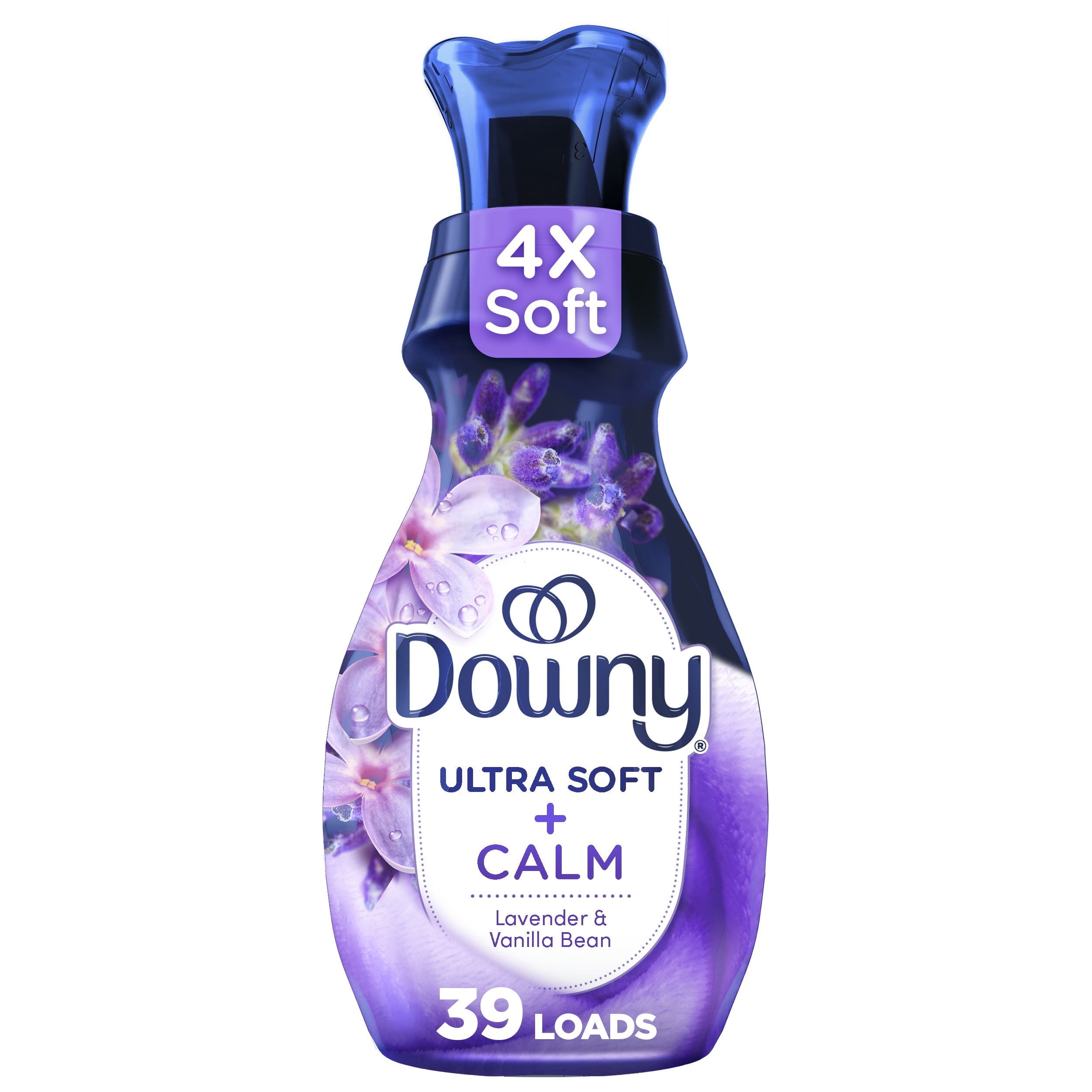 Downy Ultra Soft Fabric Softener Liquid, Calm, Lavender and Vanilla Bean, 26 fl oz, 39 Loads