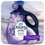 Downy Ultra Soft Liquid Fabric Softener, Calm, Lavender & Vanilla Bean, 93 fl oz, 138 Loads