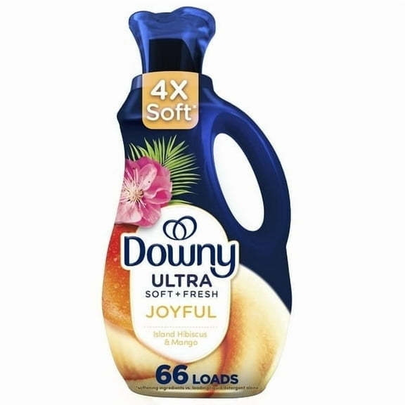 Downy Ultra Soft and Fresh Liquid Fabric Softener, Island Hibiscus and Mango Scent, 44 fl oz, 66 Loads