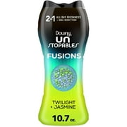Downy Unstopables Fusions In-Wash Laundry Scent Booster Beads, Twilight and Jasmine Scent, 10.7 oz, 2-in-1 All Day Freshness (2 Pack)