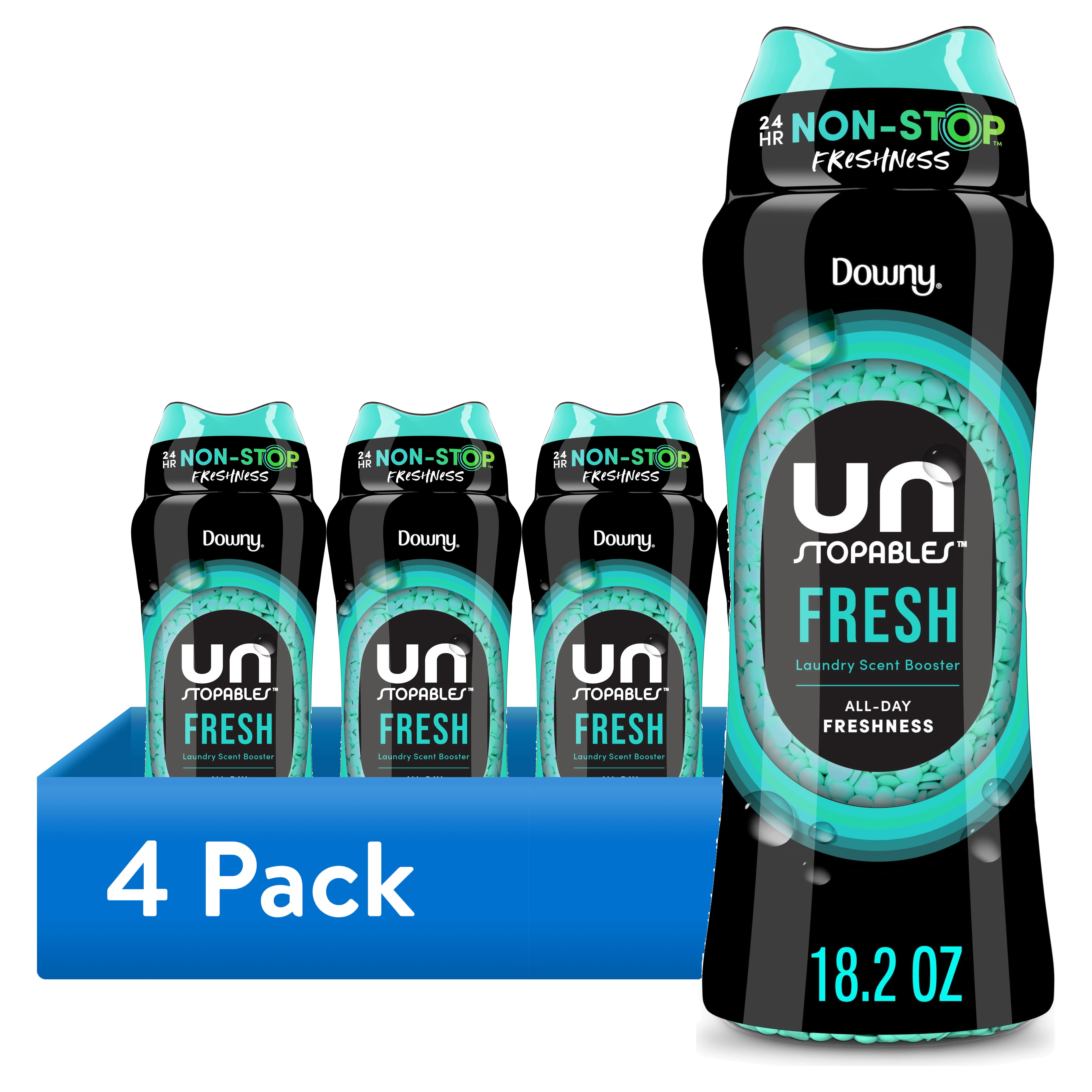 (4 pack) Downy Unstopables In-Wash Scent Booster Laundry Beads, Fresh Scent, 18.2 oz