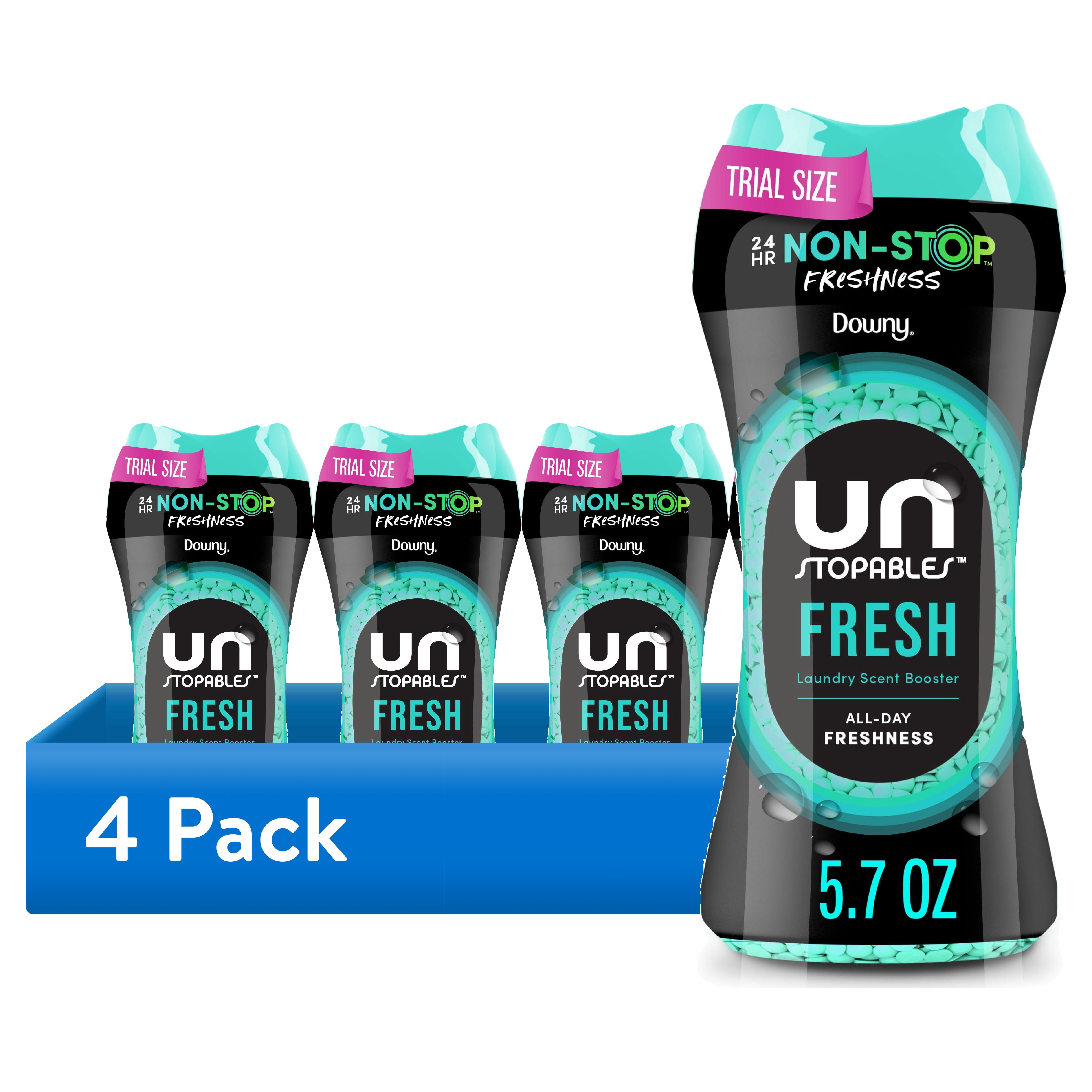 (4 pack) Downy Unstopables In-Wash Scent Booster Laundry Beads, Fresh Scent, 5.7 oz