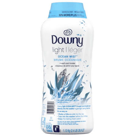 Downy Light Laundry In-Wash Scent Booster Beads, Ocean Mist Scent, 39.9 Ounce
