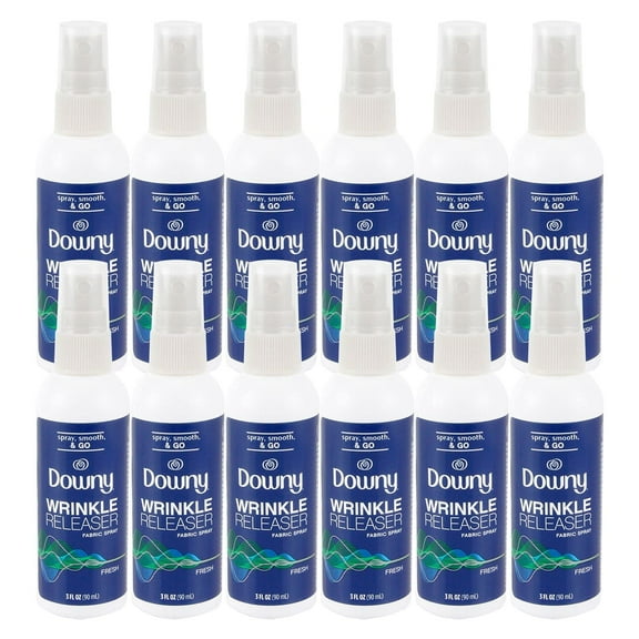 Downy Wrinkle Release Spray Plus, Static Remover, Odor Eliminator, Steamer For Clothes Accessory, Fabric Refresher And Ironing Aid, Light Fresh Scent, 3 Fl Oz (Pack Of 12)