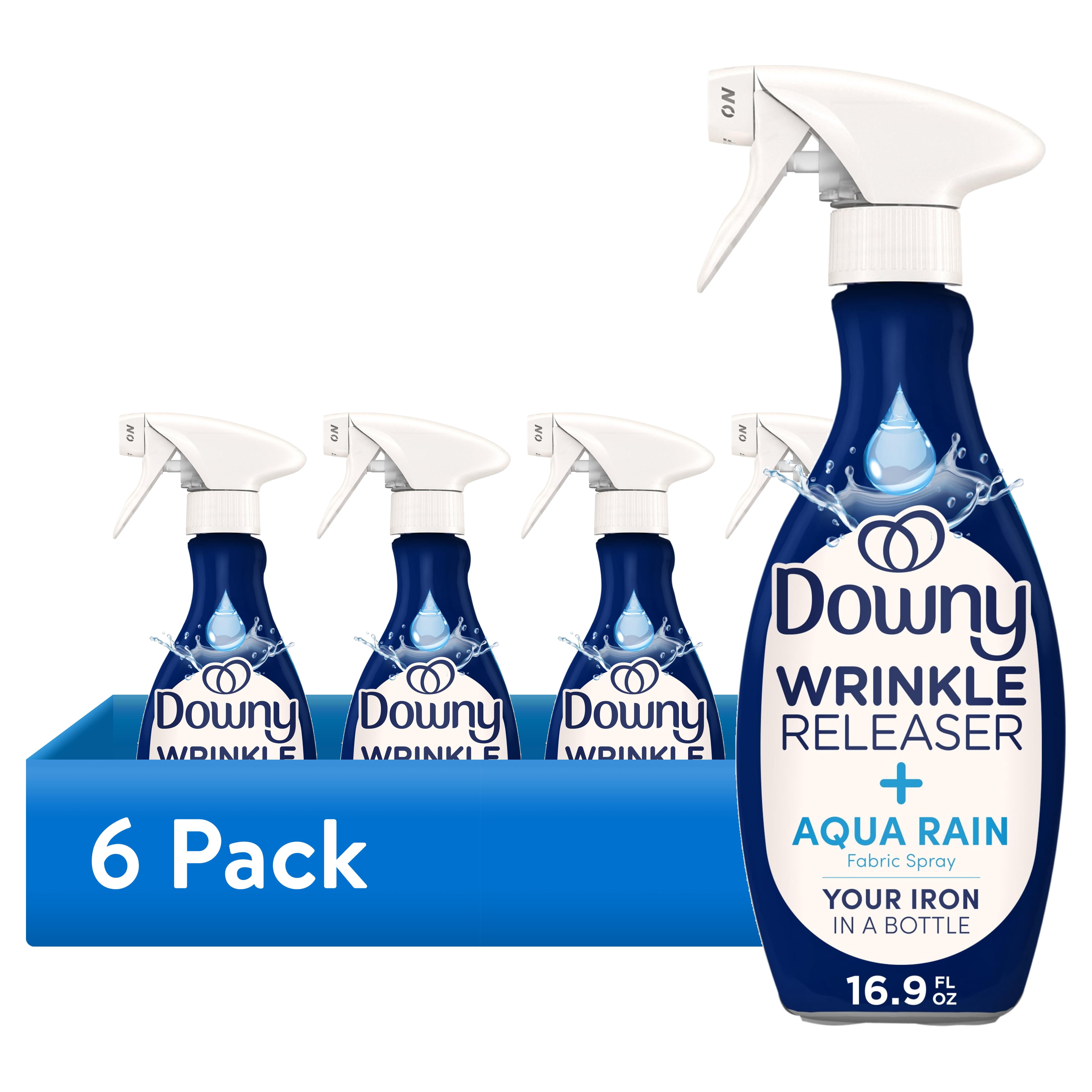 (6 pack) Downy Wrinkle Releaser Spray, Aqua Rain Scent, Fabric Refresher, 16.9 fl oz