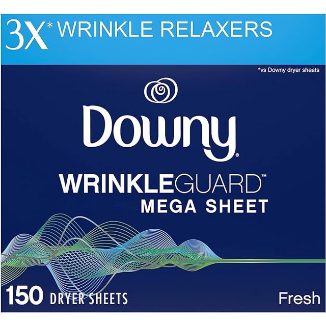 Downy WrinkleGuard Dryer Sheets, Fresh, 150 count