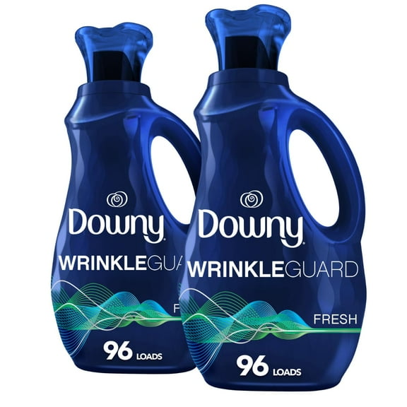 Downy WrinkleGuard Liquid Fabric Softener and Conditioner, Fresh, 48 fl oz 48 Loads, Pack of 2